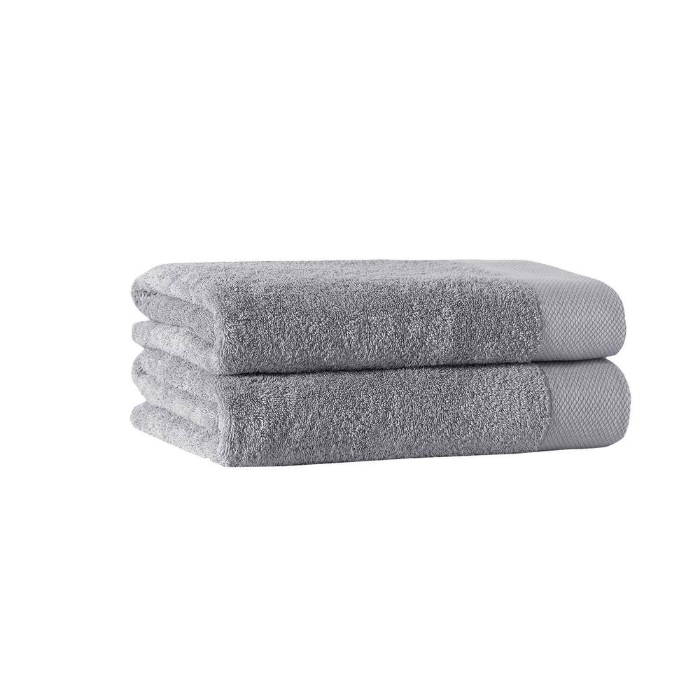None Signature 8-Piece Silver Turkish Cotton Hand Towels