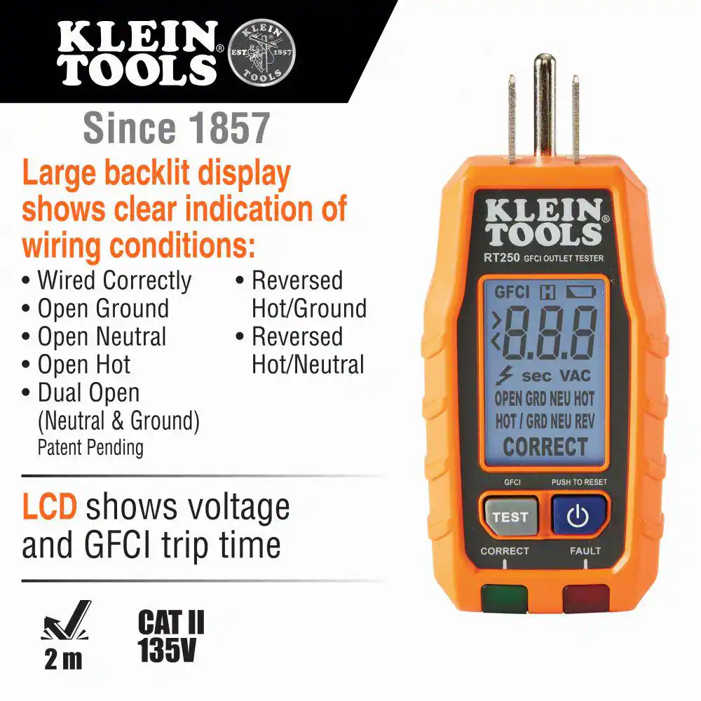 Klein Tools Premium Non-Contact Voltage and GFCI Receptacle Electrical Test Kit