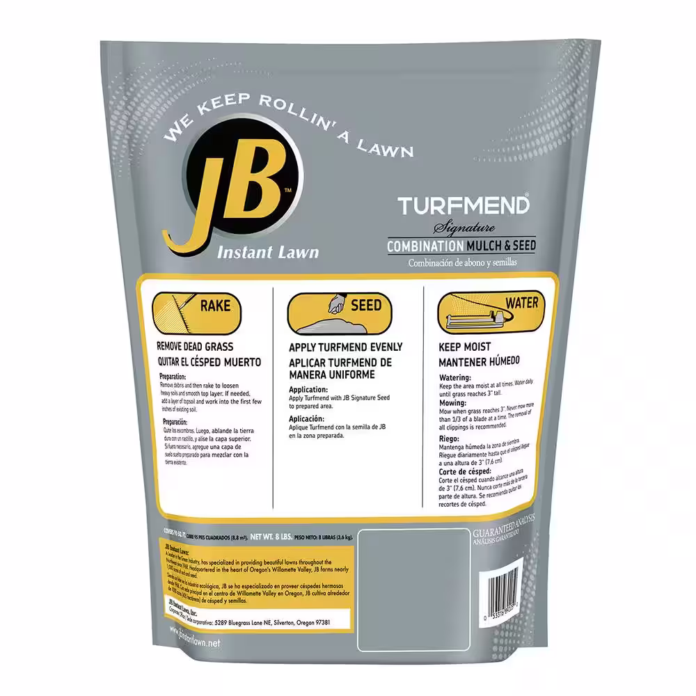 None JB 8 lbs. Signature Sunny Perennial Ryegrass Blend with TurfMend