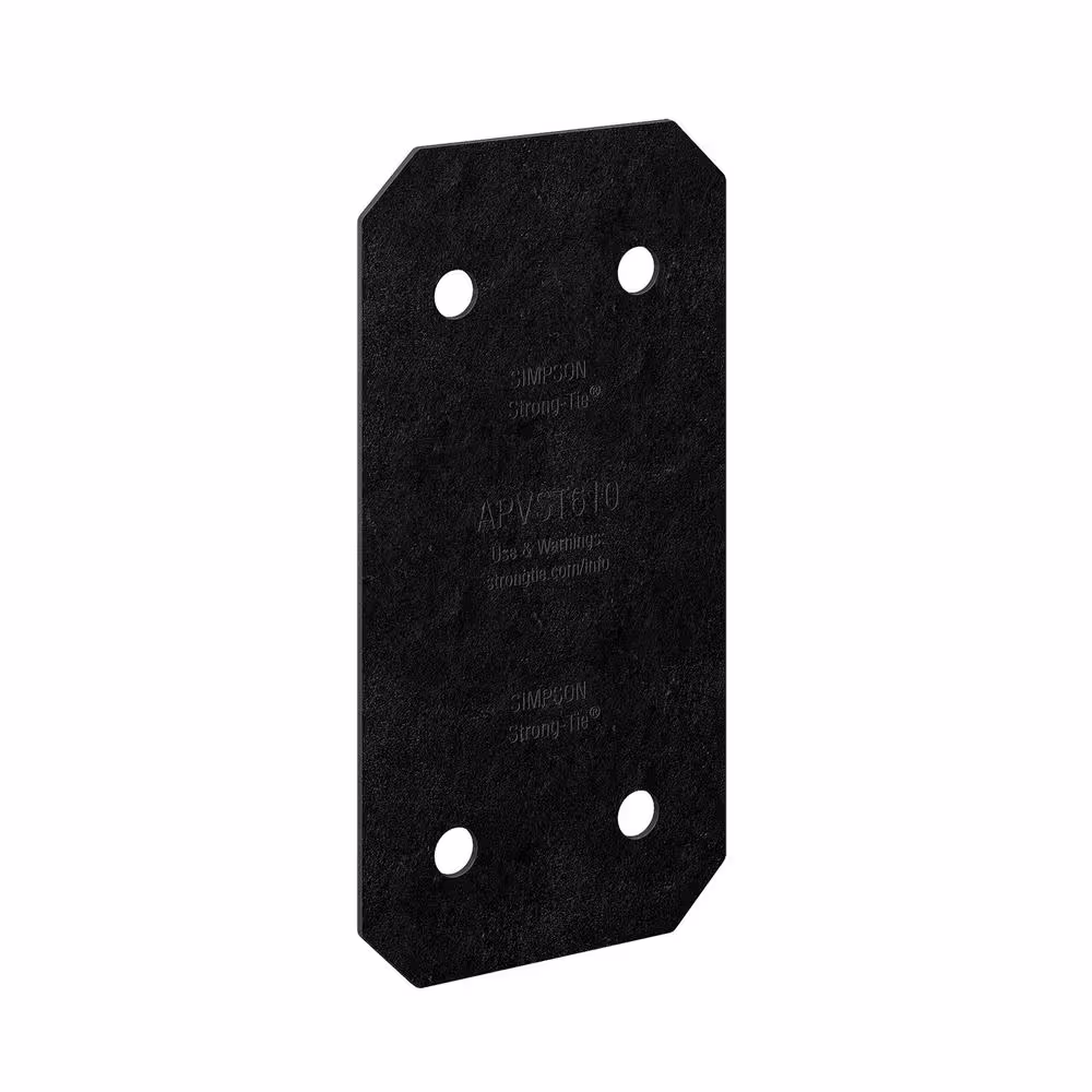 Simpson Strong-Tie Outdoor Accents Avant Collection 5 in. x 9-3/4 in. ZMAX, Black Powder-Coated Strap for 6x Lumber