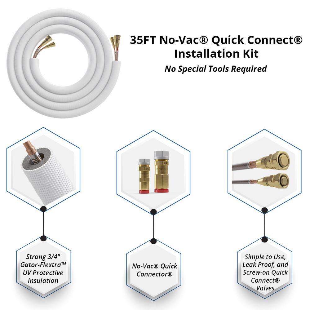 MRCOOL DIY Universal 54,000 BTU 17 SEER R410A Split System Heat Pump with 25 ft. NoVac Install Kit, 20KW Heat Kit -208/230V